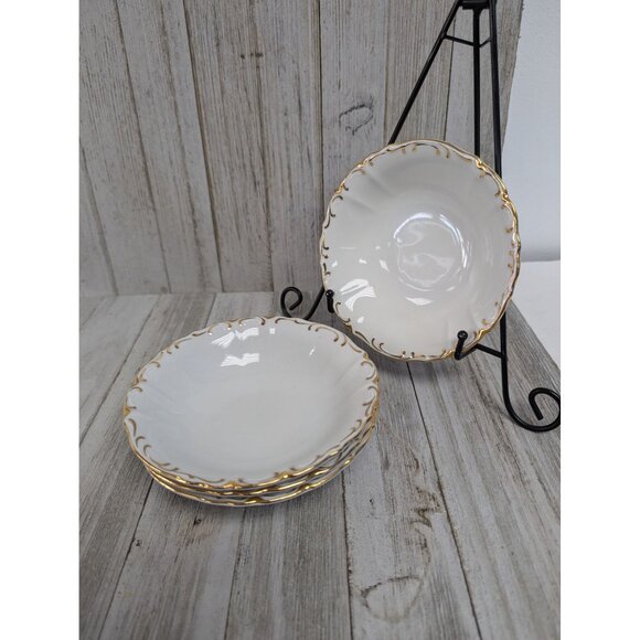 Vintage BOHEMIAN Fine China Set of 4 Dessert Bowls Czechoslovakia BOH53 - Picture 1 of 7